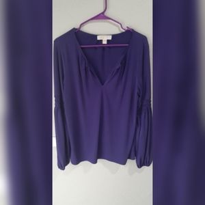 MICHAEL KORS Purple Long Sleeve Blouse